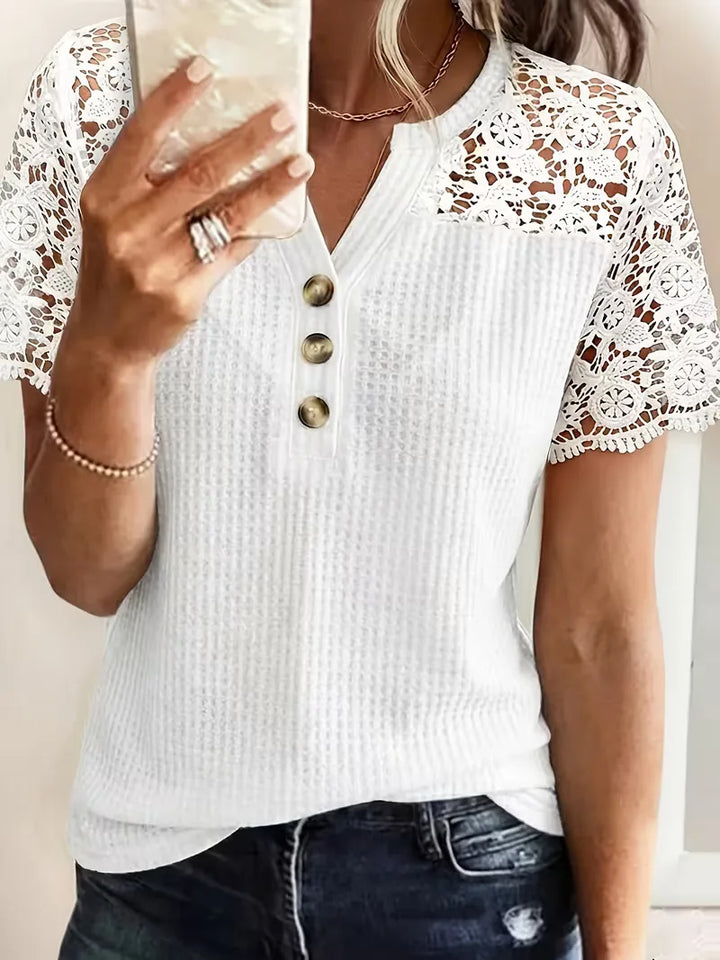 T-shirt met kantdetails
