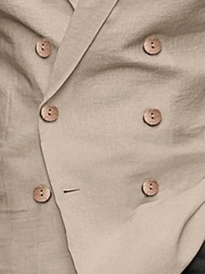 Slim fit blazer met houten knopen