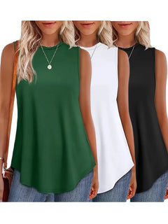 Tanktop loose fit met ronde hals