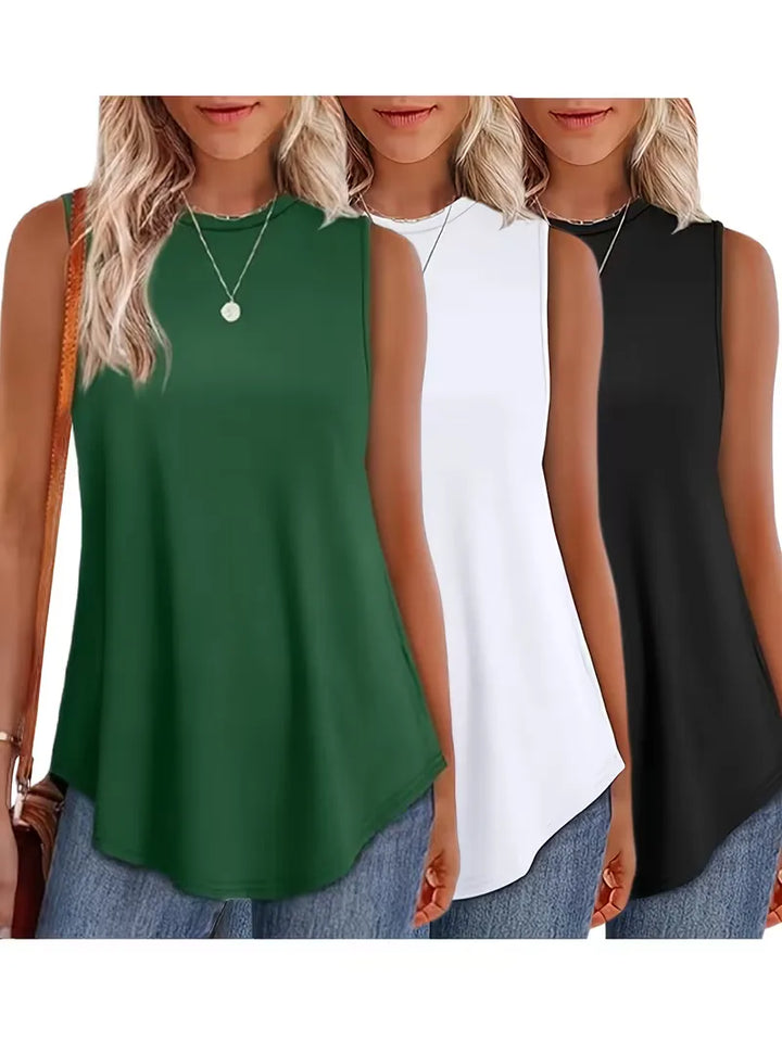Tanktop loose fit met ronde hals
