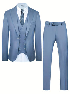 Drie-delig slim fit pak