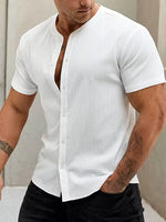 Shirt met mandarin kraag