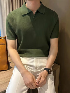 Polo's met V-neck en korte mouwen