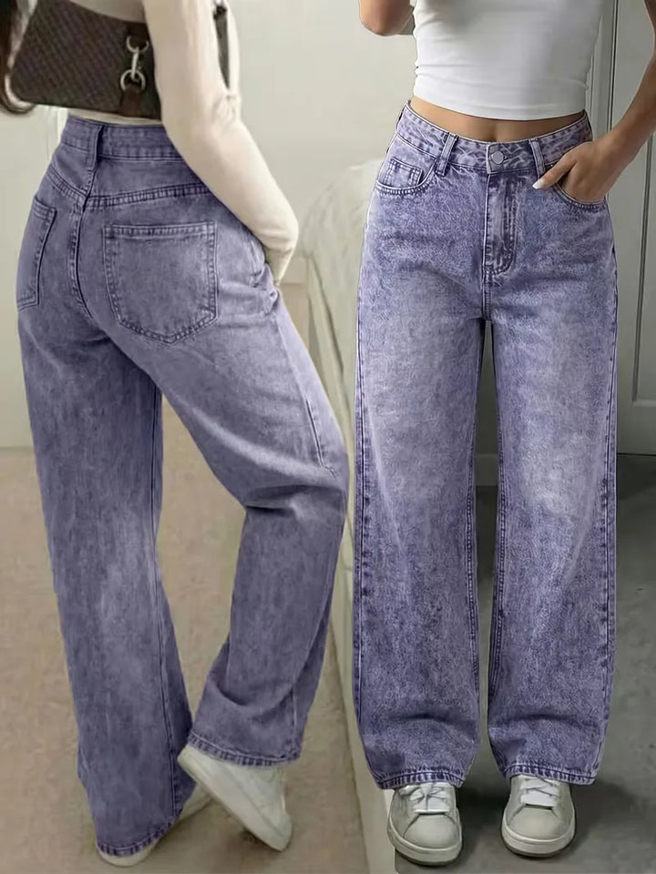 Straight jeans met mid-rise