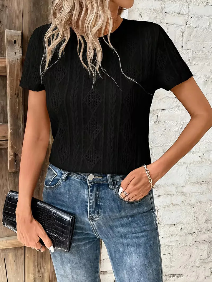 T-shirt met jacquard patroon