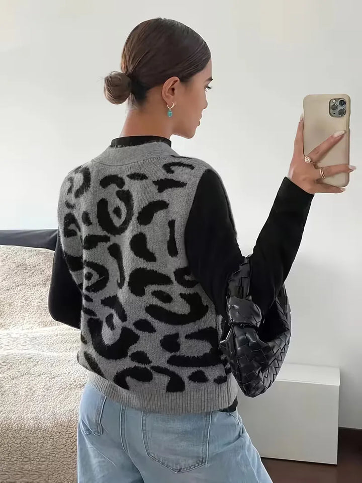 Gilet met panterprint