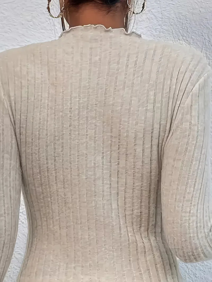 Longsleeve met mock neckline