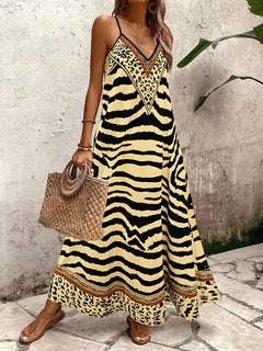Maxi jurk met leopard print