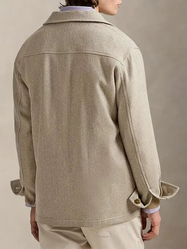Trenchcoat met herringbone patroon