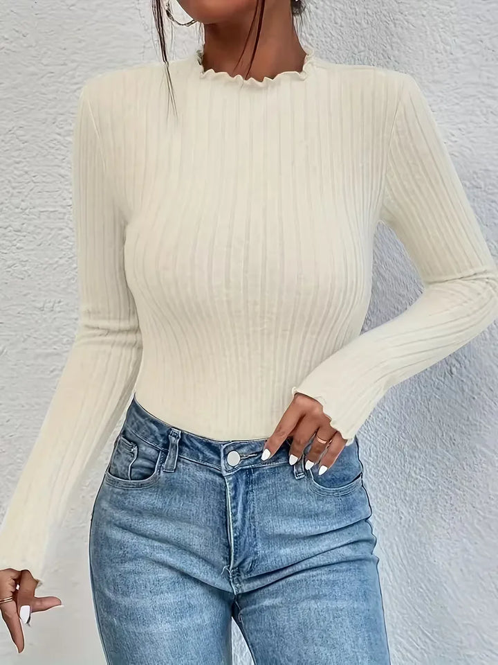 Longsleeve met mock neckline