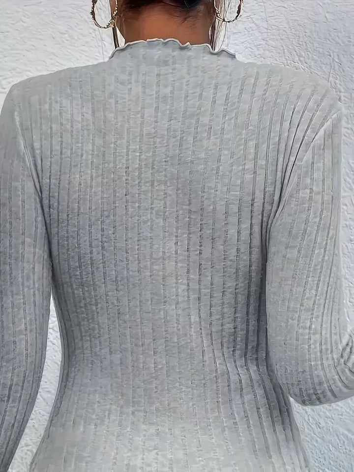 Longsleeve met mock neckline