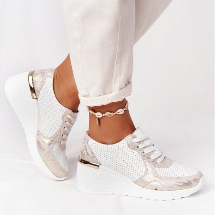 Air Sneakers | Nooit meer pijnlijke voeten in de kleur Beige voor dames in stijl geschikt voor alle seizoenen.