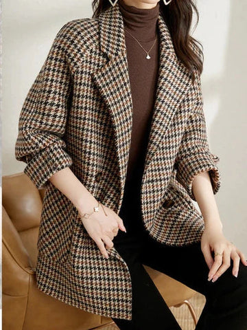 ALIYA | Elegante warme damesjas in de kleur Bruin voor dames in stijl ideaal voor de winter