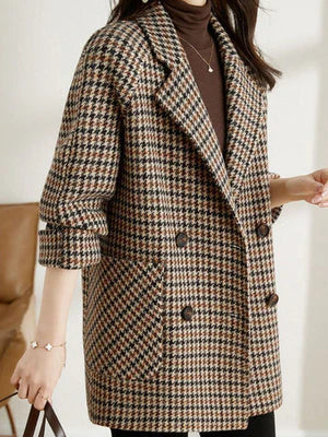 ALIYA | Elegante warme damesjas in de kleur Bruin voor dames in stijl ideaal voor de winter