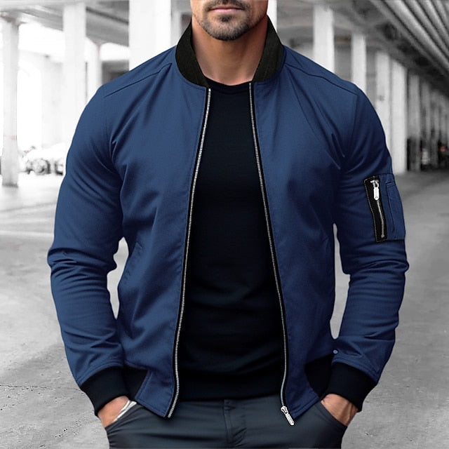 Armand | Stijlvol bomberjack voor mannen in de kleur Blauw voor heren in Streetwear stijl ideaal voor de herfst.