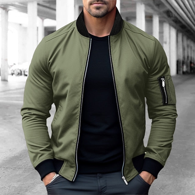 Armand | Stijlvol bomberjack voor mannen in de kleur Groen voor heren in Streetwear stijl ideaal voor de herfst.