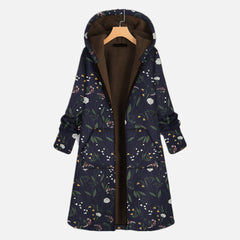 ASIYA | Lange damesjas met capuchon in de kleur Marineblauw voor dames in stijl ideaal voor de herfst.