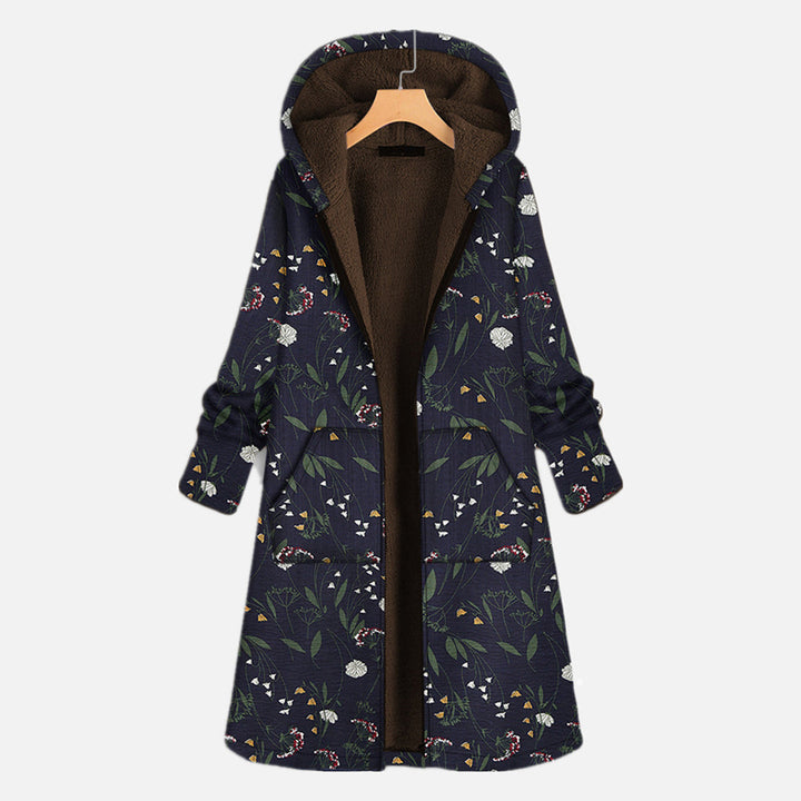 ASIYA | Lange damesjas met capuchon in de kleur Marineblauw voor dames in stijl ideaal voor de herfst.