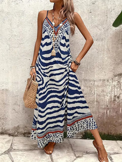 Maxi jurk met leopard print