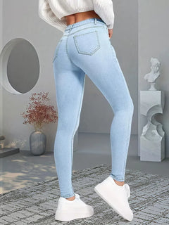 Skinny jeans met hoge taille