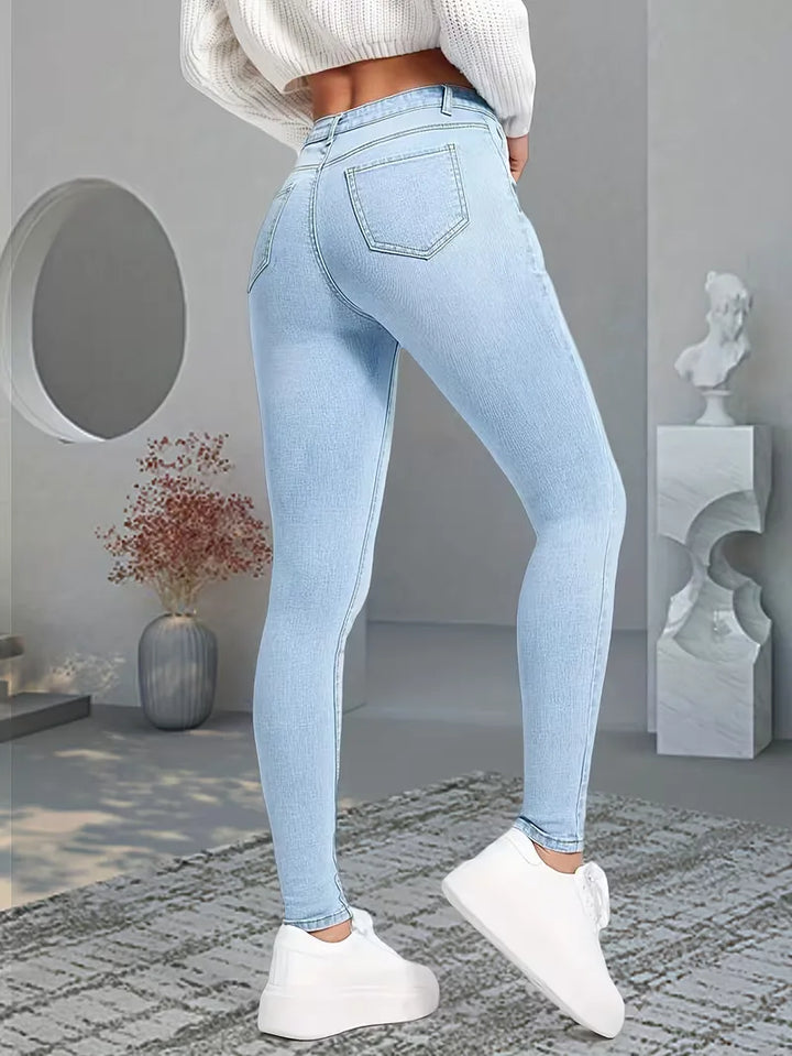 Skinny jeans met hoge taille