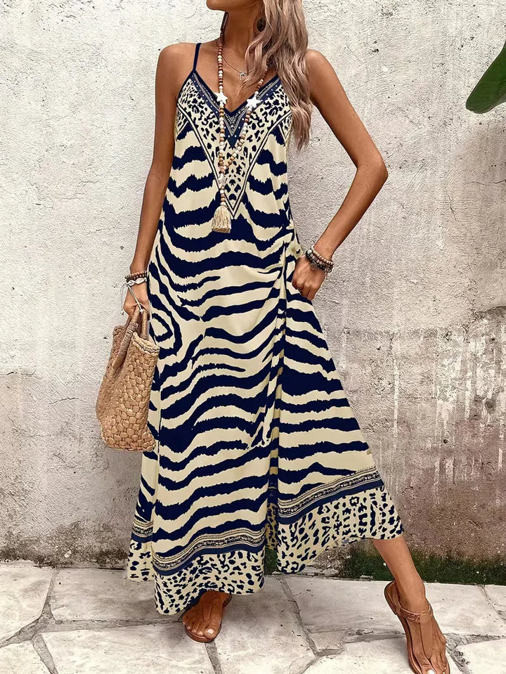 Maxi jurk met leopard print