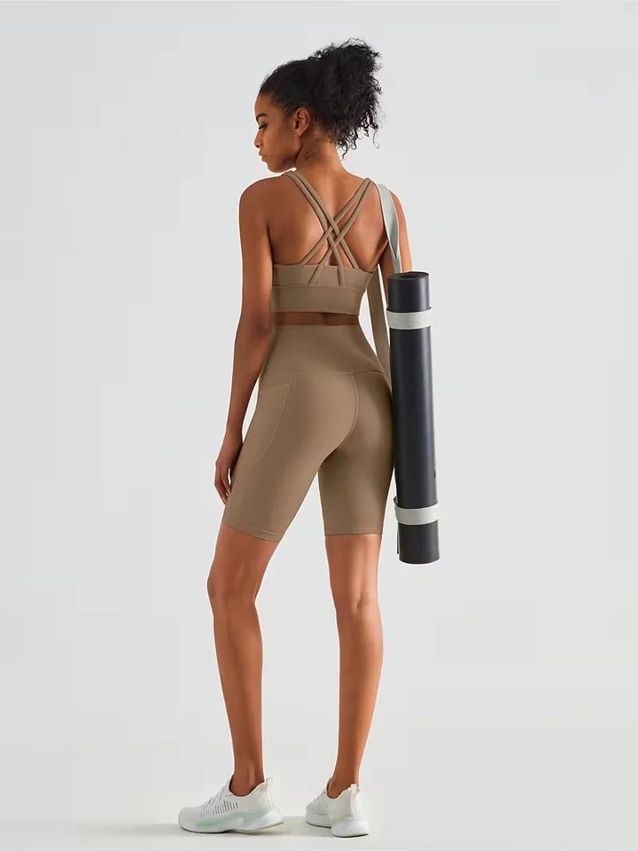 Sportshort met hoge taille