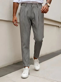 Gestreepte pantalon met cropped lengte