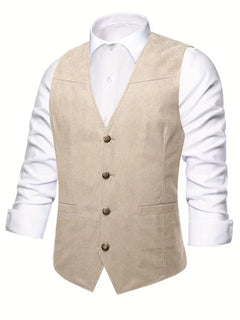 Gilet met V-hals en knopen