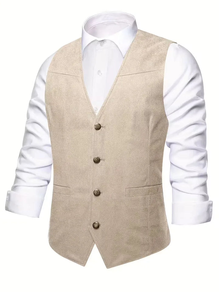 Gilet met V-hals en knopen