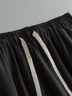 Wide fit pantalons met verticale strepen