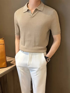 Polo's met V-neck en korte mouwen