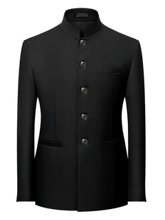 Blazer slim fit met mandarin collar