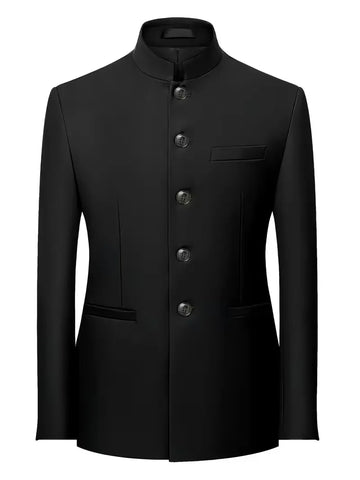Blazer slim fit met mandarin collar