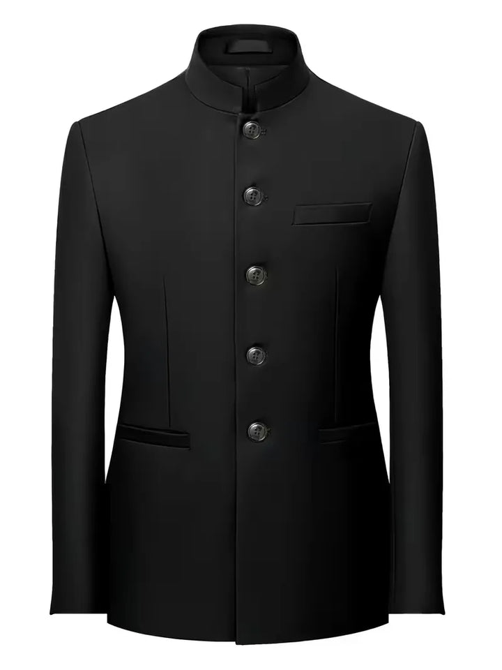 Blazer slim fit met mandarin collar