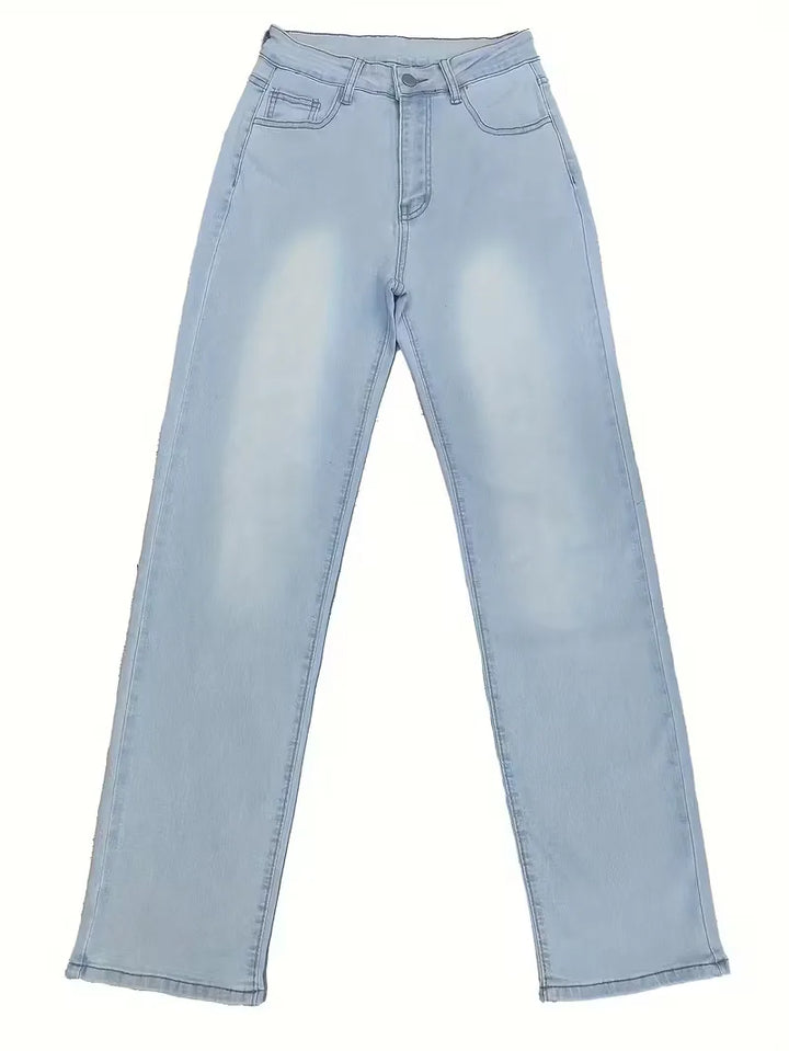 Straight jeans met hoge taille