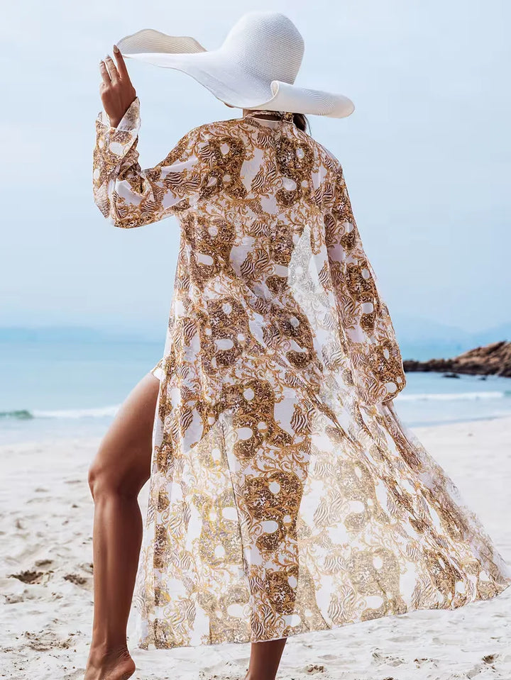 Cover-up met halternek en shorts