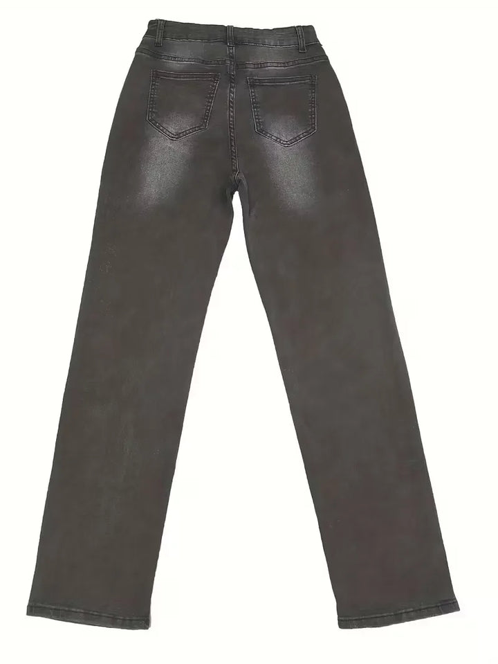 Straight jeans met hoge taille