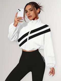 Track jacket met elastische manchetten