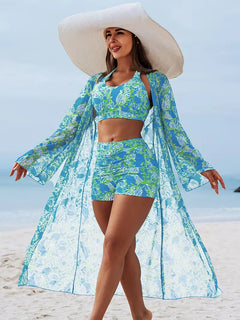 Cover-up met halternek en shorts