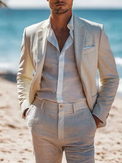 Linnen colbert slim fit
