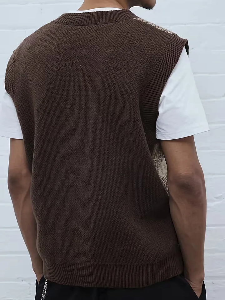 Sweater vest met geometrisch patroon