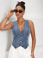 Gilet met V-hals en puntige zoom