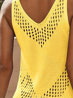 Beach cover-up met cut-out details