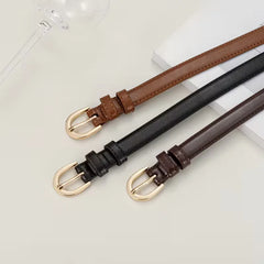 Smalle riem met half-oval gesp