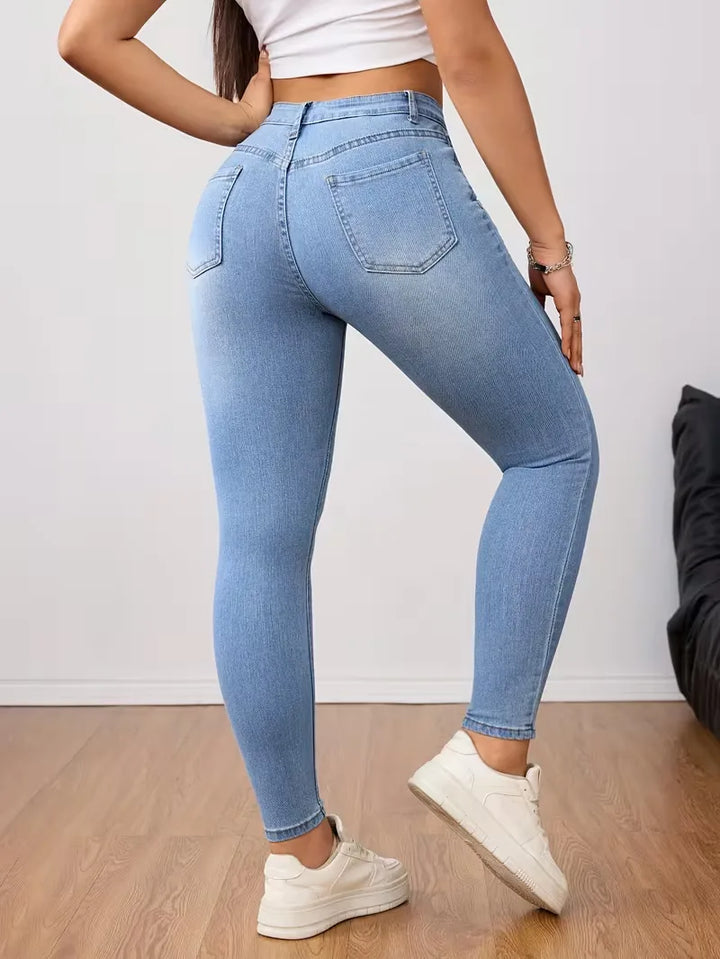 Skinny jeans met hoge taille