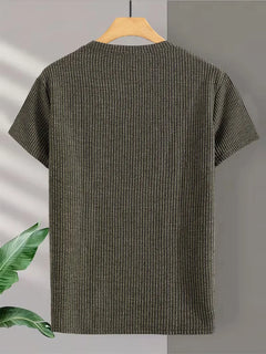 Casual heren T-shirt met jacquard patroon