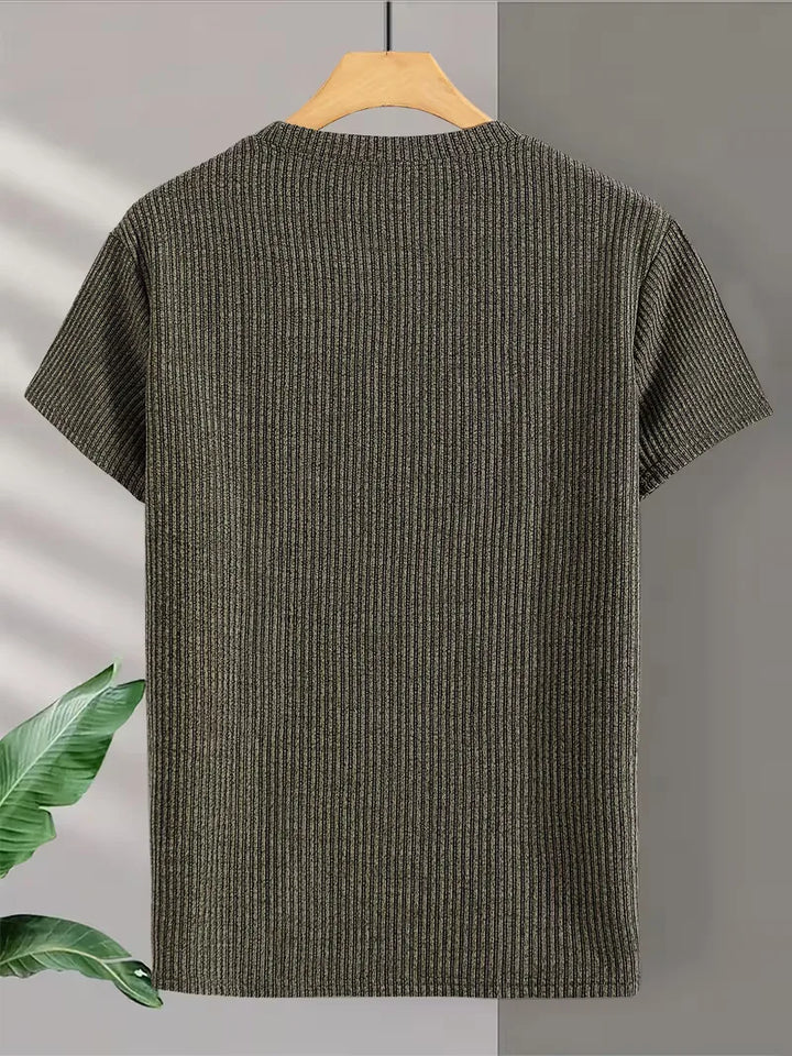 Casual heren T-shirt met jacquard patroon