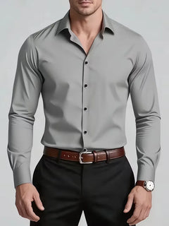 Nette overhemden slim fit mandarin kraag