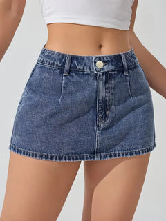 Denim rok met hoge taille